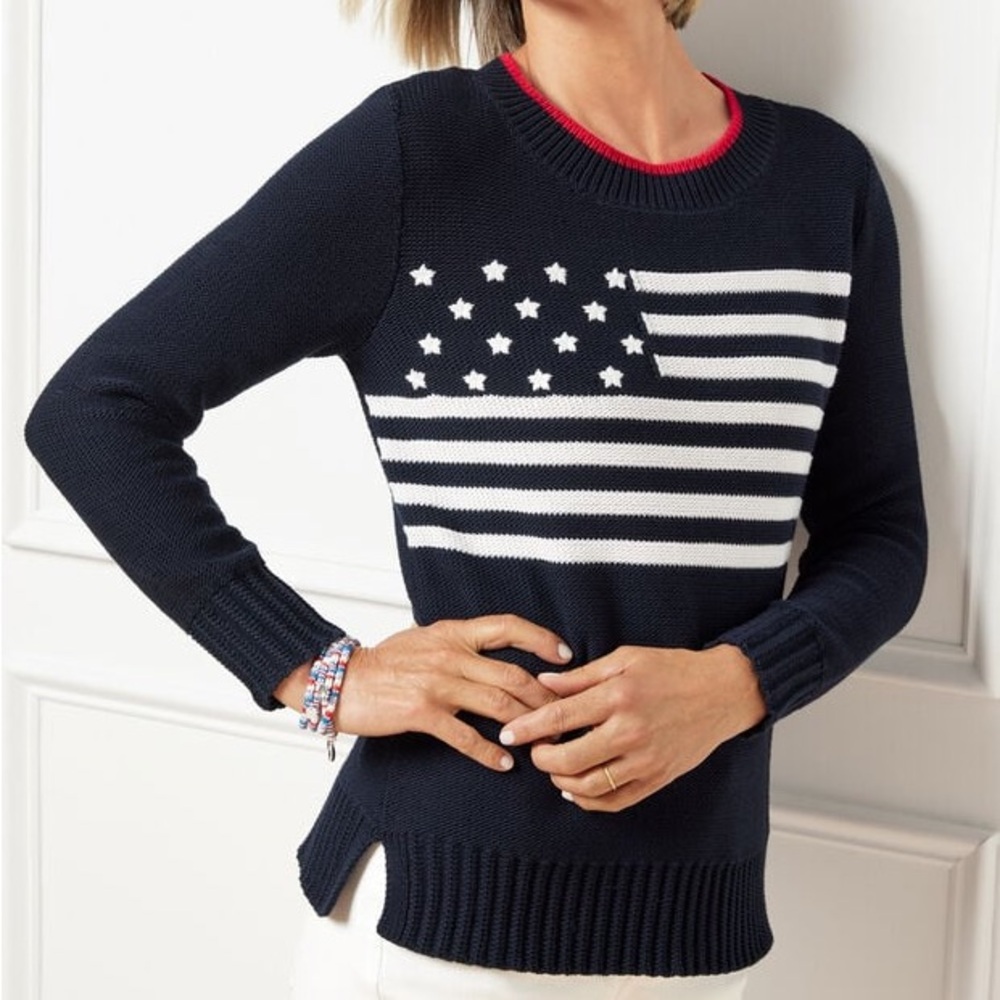 Talbots FLAG CREWNECK SWEATER